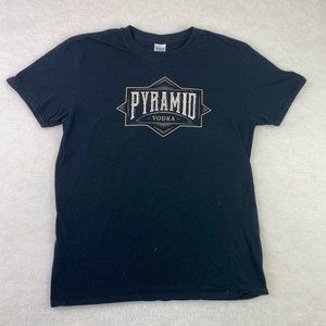 Men's Black Short Sleeve Pyramid Vodka T-Shirt Size MEDIUM Graphic Tee